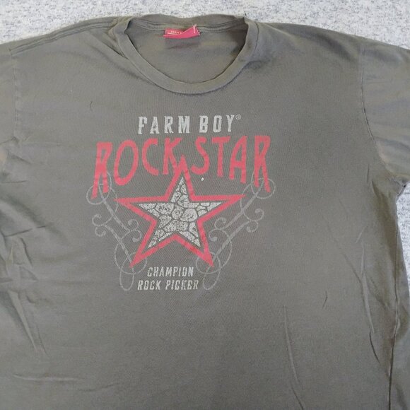 FARMBOY ROCKSTAR Champion Rock Picker Horse Ranch Vintage Y2K T-Shirt - Picture 1 of 8